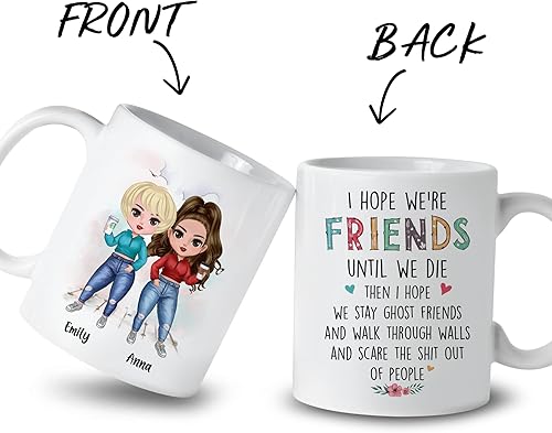Miniatura 32 de Gossby Taza de café personalizada para hermana, regalo personalizado con diseño, nombre, 11 onzas, 15 onzas, cumpleaños, Navidad, regalo de larga 3