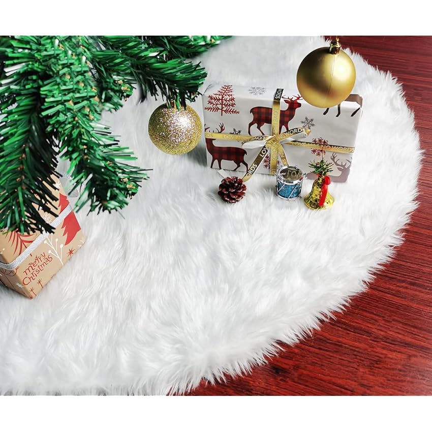 Immagine del prodotto Tappeto per Albero di Natale, Gonna Albero di Natale 122cm Coprispalle per Albero in Pelliccia Sintetica per Decorazione di Festa di Natale