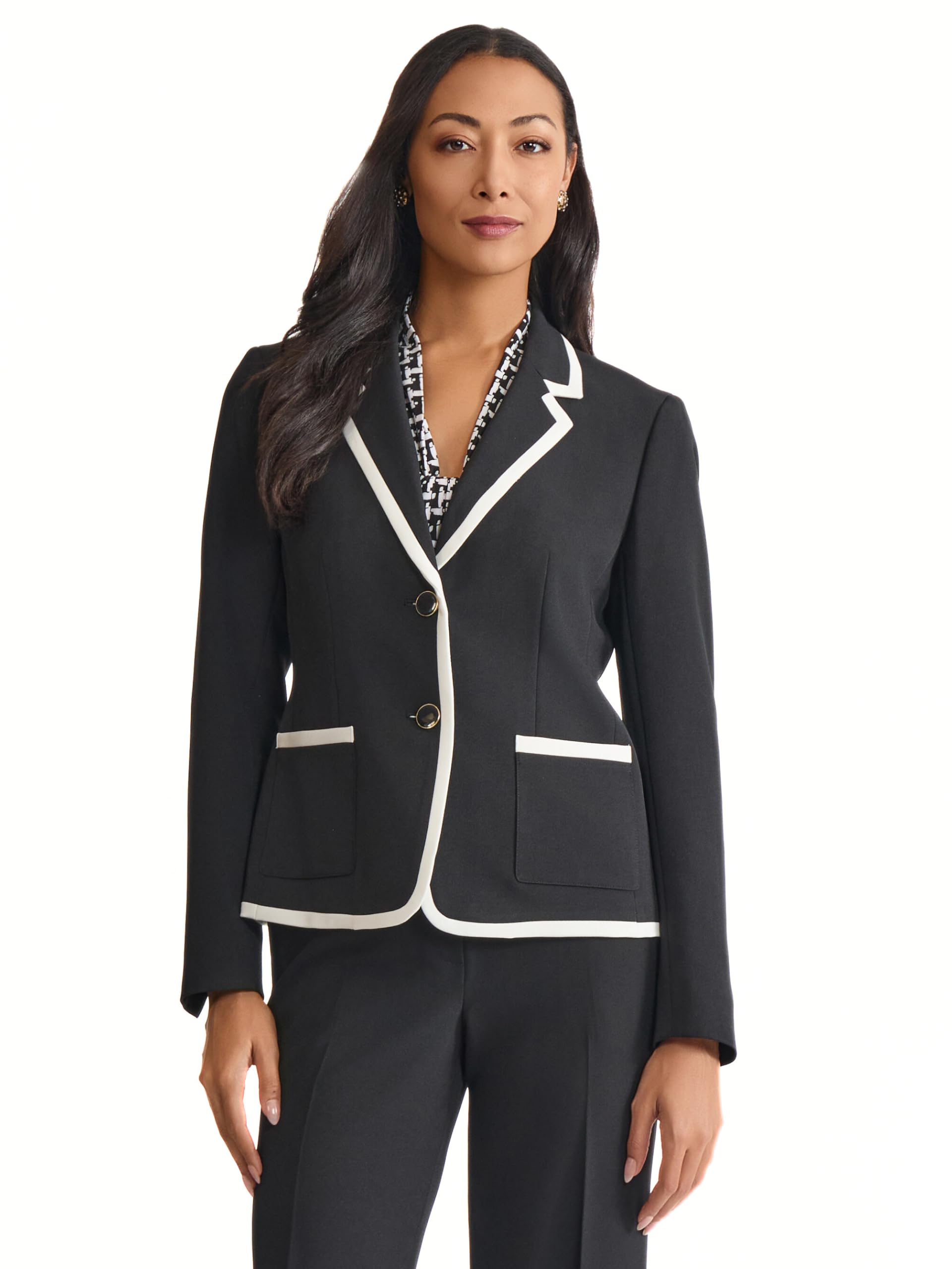Photo 1 of Kasper Women's Stretch Crepe Two Button Blazer - 18W
