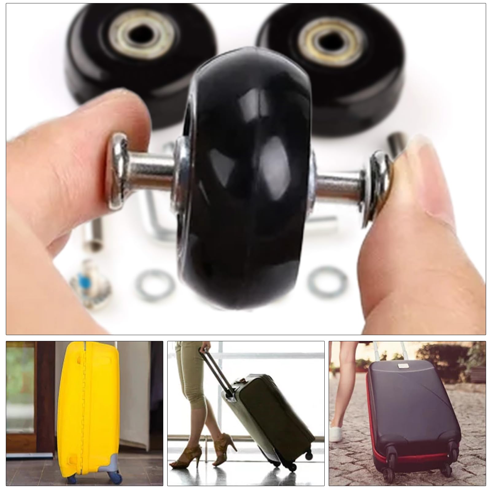 Pizsieat 4 Pièces 50mm x 18mm Valise Roues de Rechange Valise Roues Remplacement Roue de Valise Universelle Bagages Essieux et roulettes roulettes de Rechange Réparation pour Les Bagages Valise Pizsieat 4 Pièces 50mm x 18mm Valise Roues de Rechange Valise Roues Remplacement Roue de Valise Universelle Bagages Essieux et roulettes roulettes de Rechange Réparation pour Les Bagages Valise