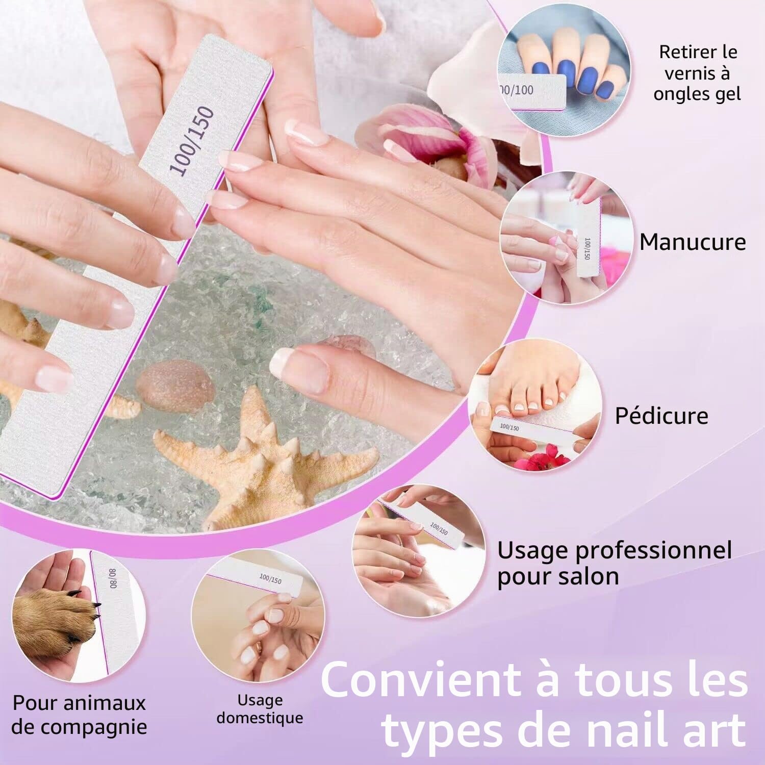 12 Pièces Limes A Ongles, Grains 80/80 Lime A Ongles Professionnelle, Lime à Ongles Double Face Pour Manicure And Pedicure, Lime Ongle Carrées Pour L'extension Des Ongles En Poly Au Salon De Coiffure