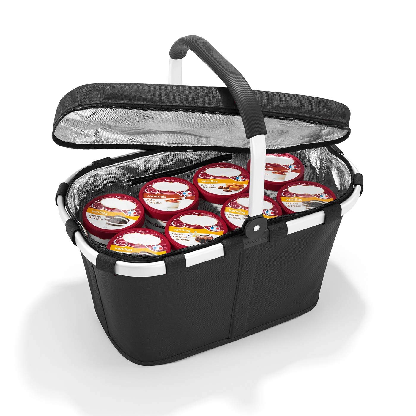 reisenthel carrybag iso - Cesta térmica para irte de picnics e irte de compras, con tapa de cierre, estructura robusta y con un diseño elegante resistente al agua y a los roces, en rojo