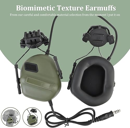Miniatura 5 de Auriculares tácticos, orejeras tácticas, orejeras militares Airsoft Cs Combat Headset,Auriculares de caza del ejército,Auriculares de caza de caza
