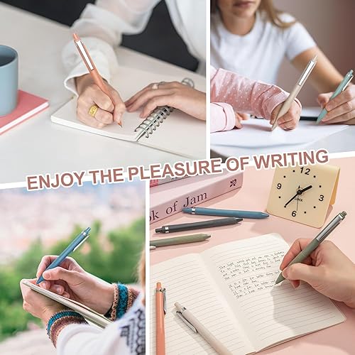 Miniatura 4 de Linbsunne Bolígrafos de gel de tinta negra para oficina 0.5mm de punta fina, escritura suave, retráctiles, bolígrafo de trabajo (clip metálico - 12