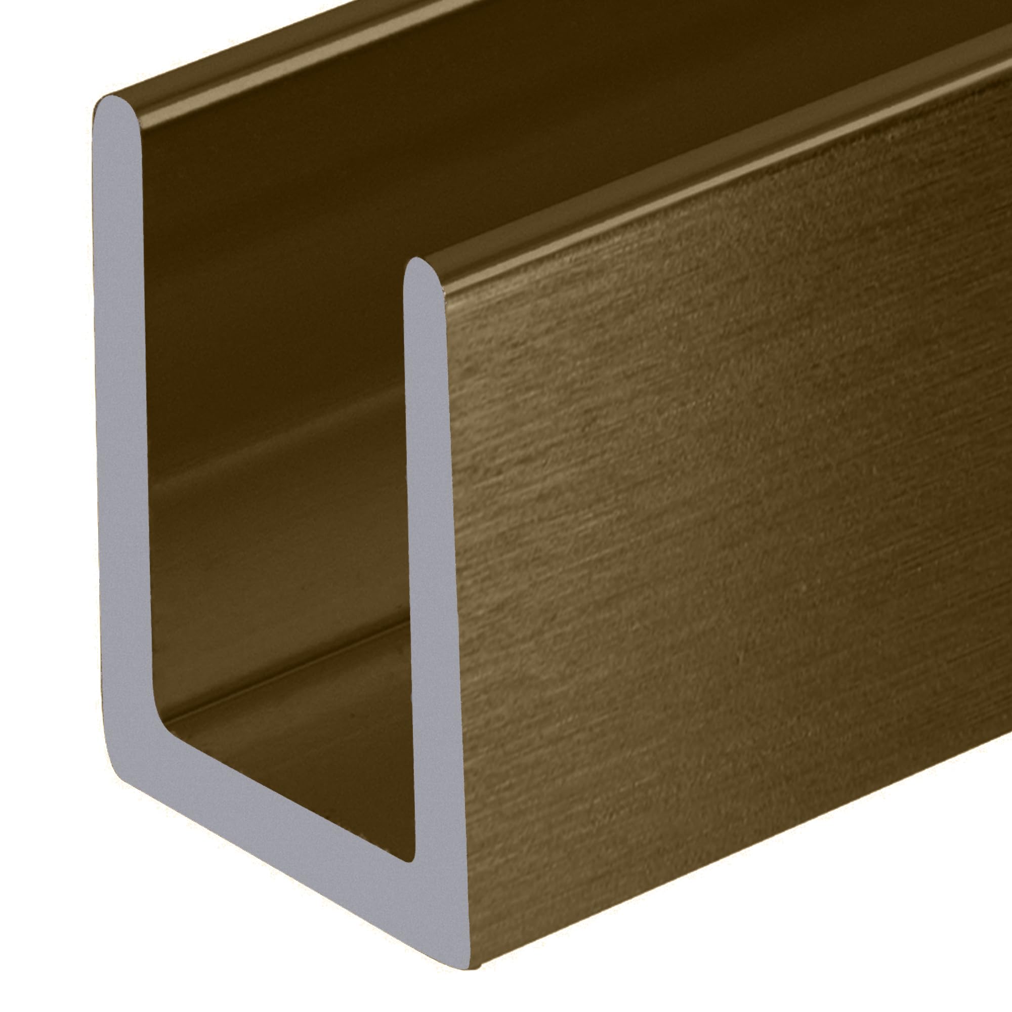 CRL Brushed Bronze Frameless Shower Door Aluminum Deep U-Channel for 3/8" Thick Glass - 95 in