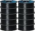 GEEETECH 10kg PLA Filament 1.75mm, PLA Filament for 3D Printer, 1.75mm ±0.2mm, Fits Most FDM 3D Printers, 1kg per Spool, 10 Rolls, Black