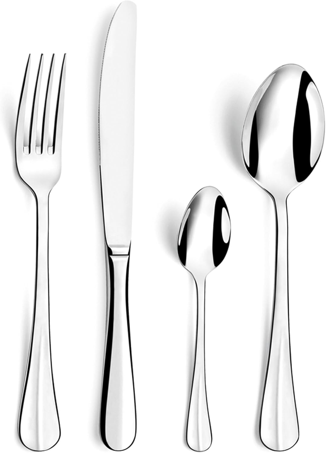 Amefa Baguette Set of 12 Coffee Spoons, 18/0 Stainless Steel, 144mm Long, INOX_18/0_430