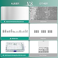 Vista 5 de 315 piezas de 16 tamaños, 1/8-40 a 5/16-18 Juego de tornillos hexagonales de acero inoxidable 304 de acero inoxidable interno hexagonal de punta