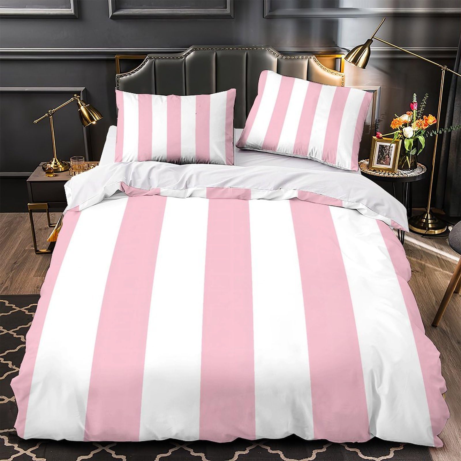 Housse de couette respirante rose contre la transpiration nocturne et les allergies 135x200