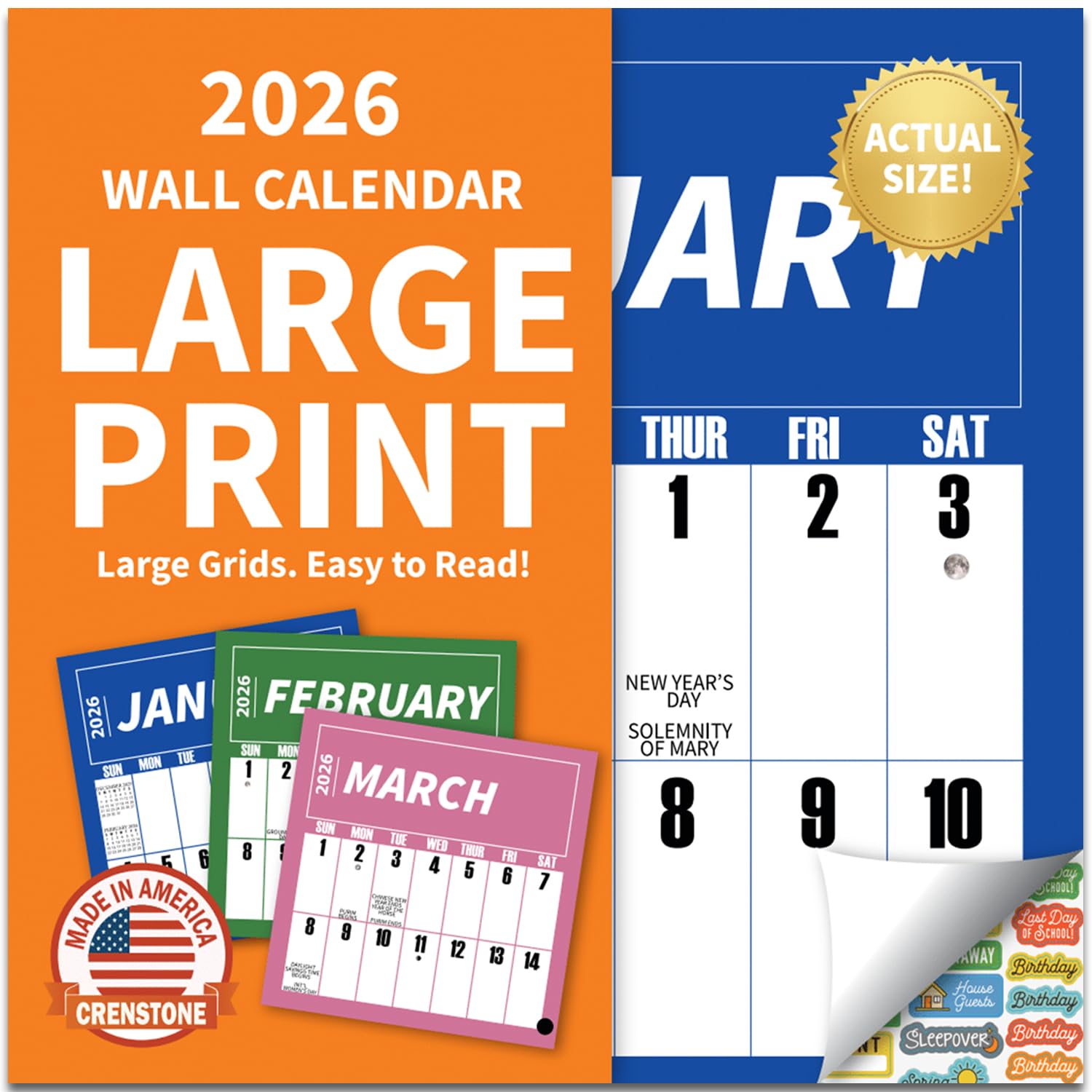Crenstone Deluxe Large Print Calendar