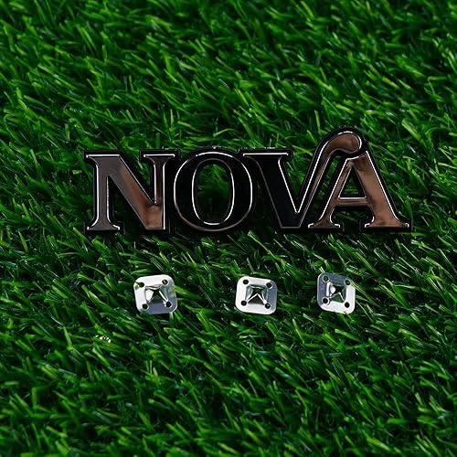 Miniatura 5 de 1 emblema de guardabarros delantero Nova 1975-1979 con placa de identificación 3D con pernos de montaje 358756 de repuesto para Nova (negro plateado)