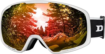 DBIO Ski Goggles - OTG UV Protection Anti fog Snow/Snowboard Goggles for Men Women Adult Youth