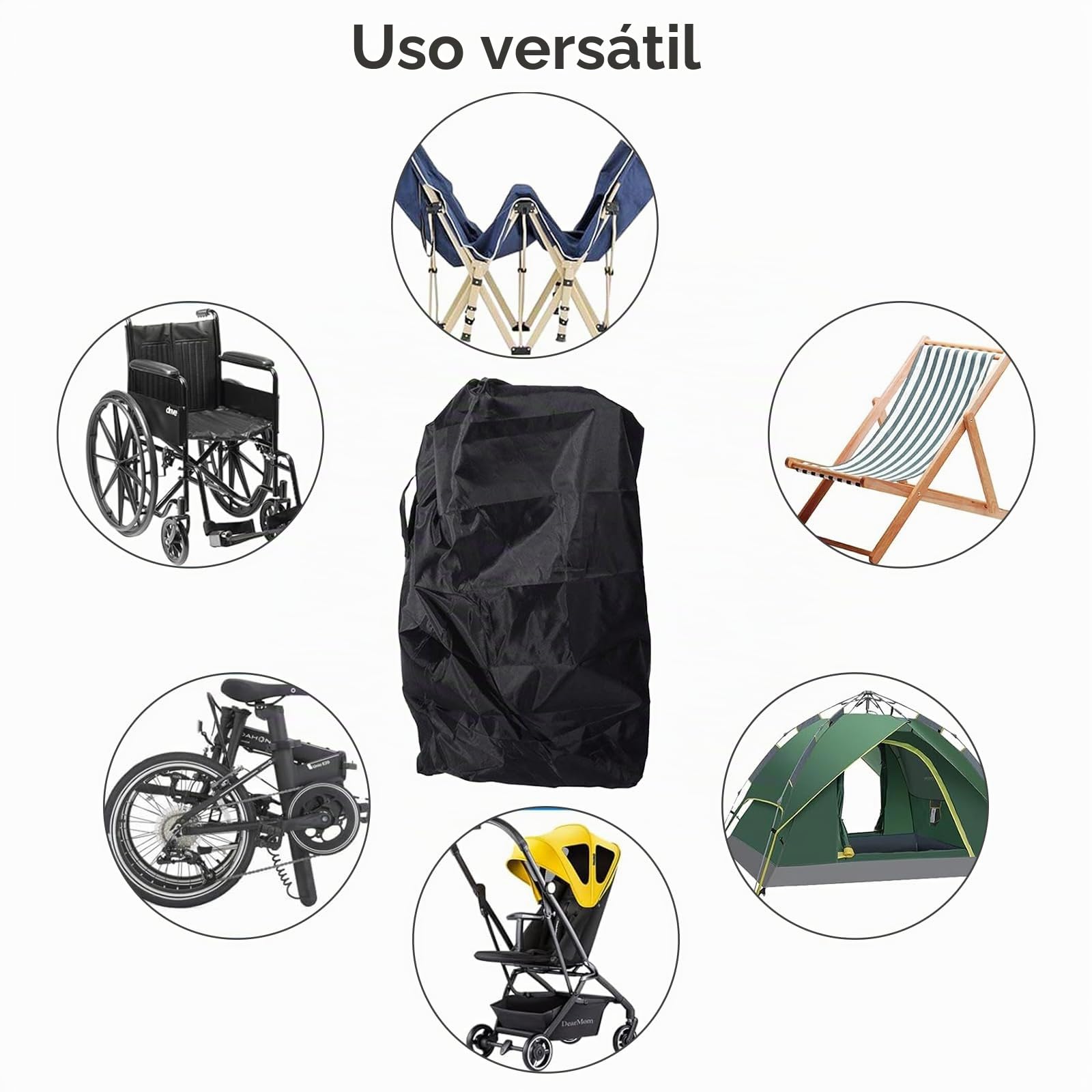 Bolsa de transporte para cochecito, bolsa de transporte impermeable para cochecito, funda protectora de avión y bolsa de viaje, ligera y portátil, ideal para viajes, aviones y uso diario