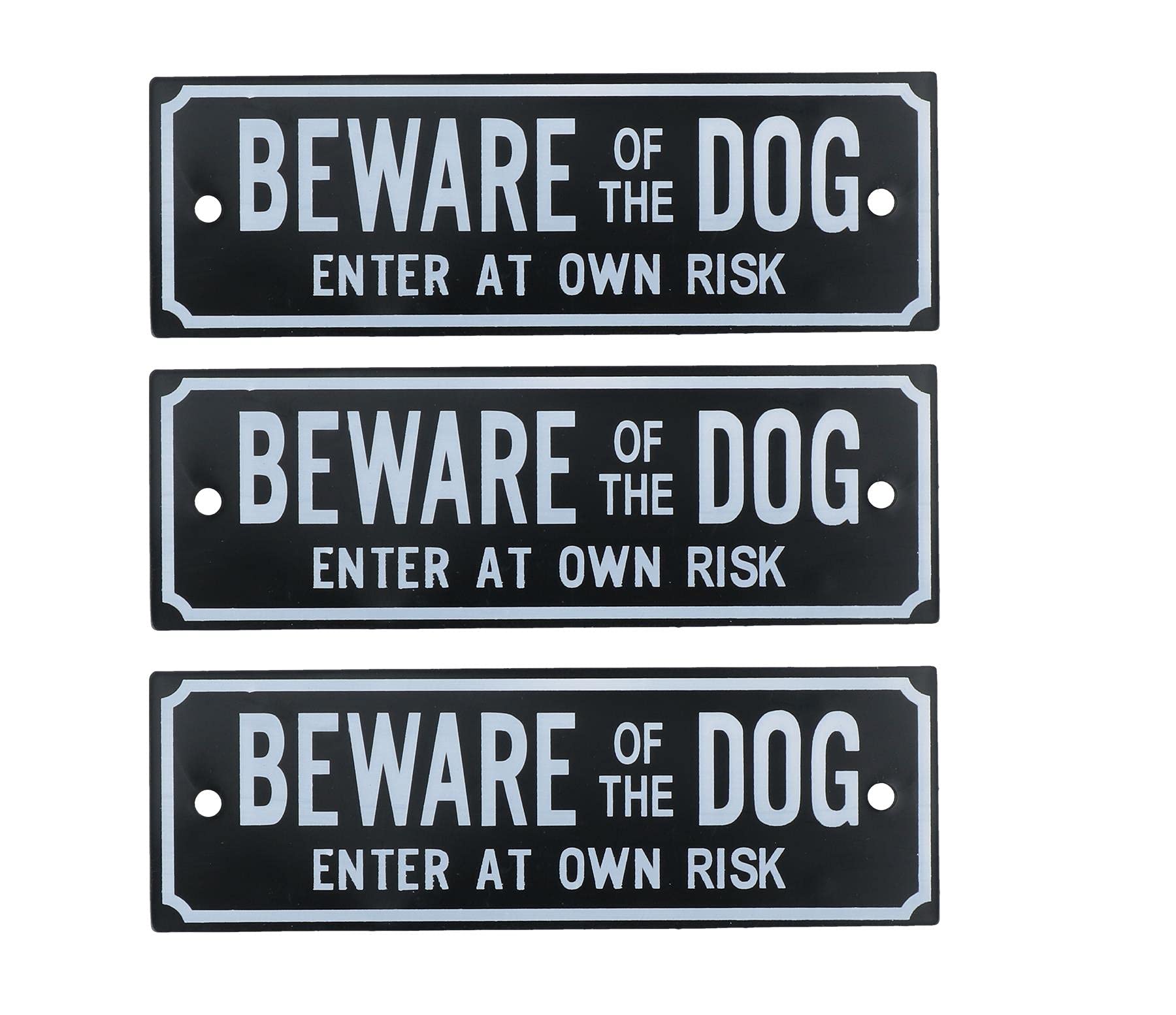 3pk Beware Of The Dog Enter At Own Risk Home Gate Dog Warning Sign