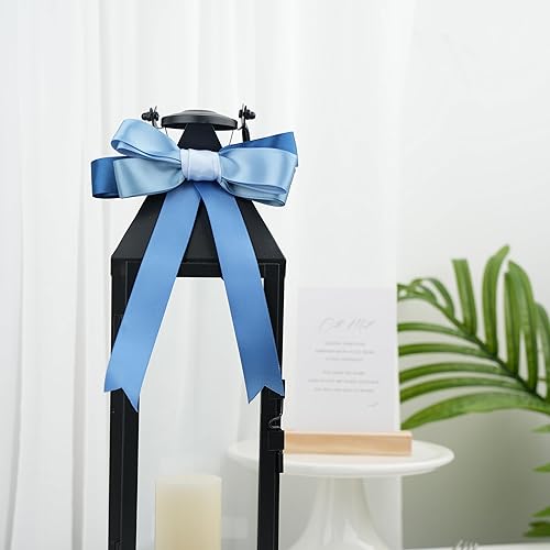 Miniatura 6 de MAYREEL Cinta de satén azul polvoriento, de 1 pulgada, color azul pizarra para envolver regalos, bodas, despedidas de soltera, manualidades, 6