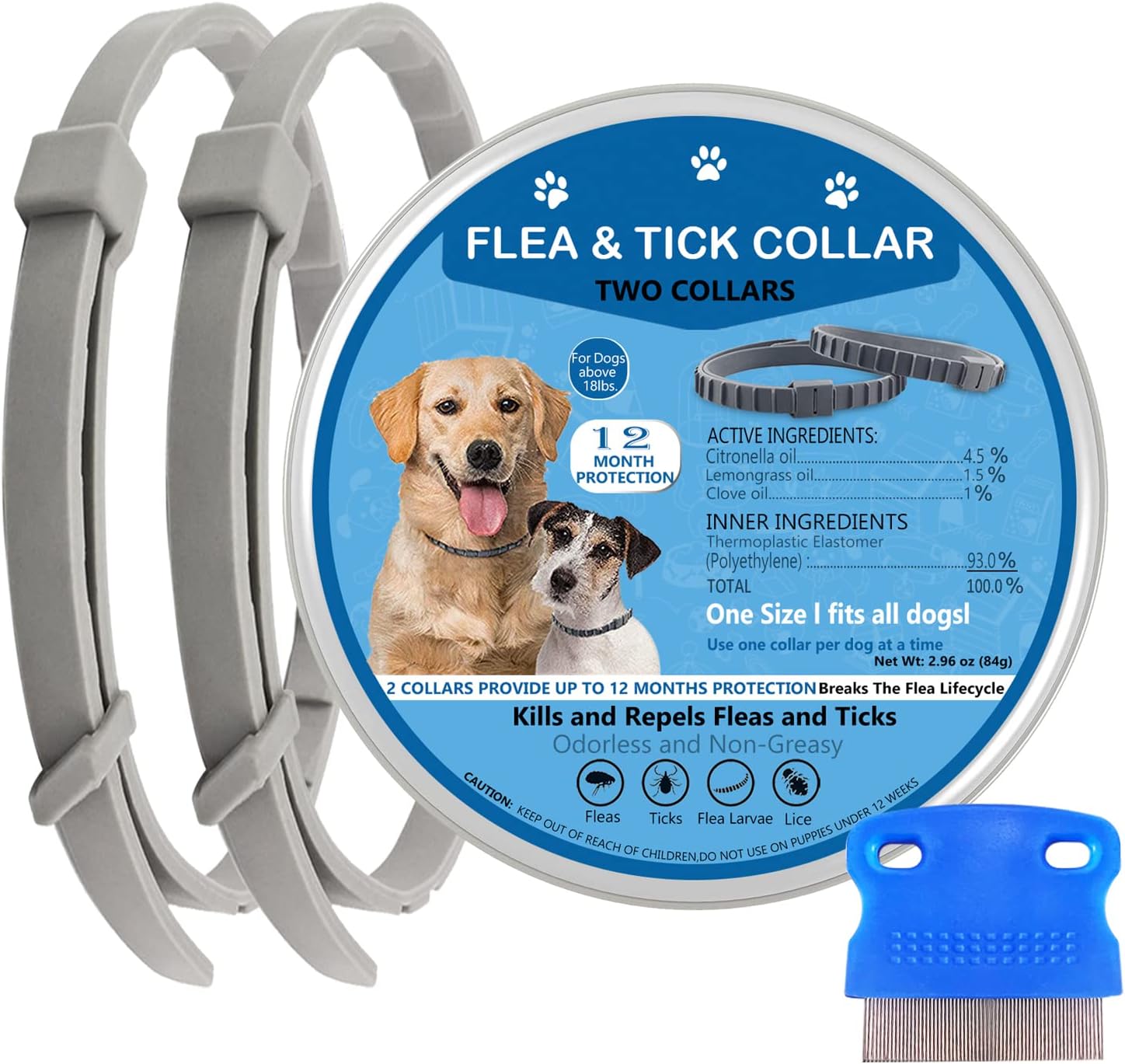Flea and Tick Collar for Small Dogs, 8 Month Protection