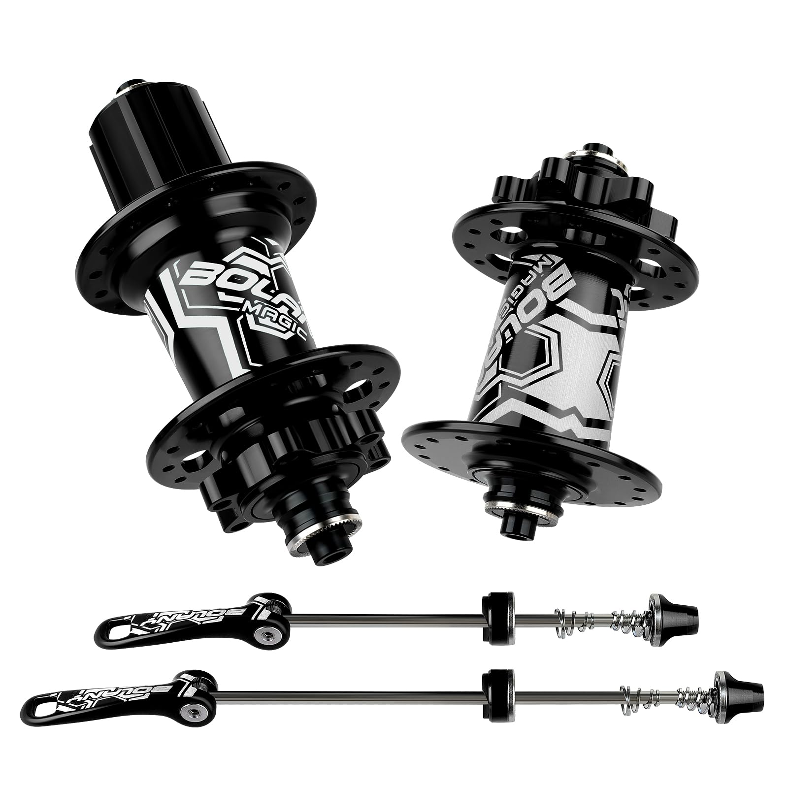 X7 MTB Bike Hub Disc Brake Hubs Front Rear HG 8/9/10/11/12 Speed+Quick Release Lever 6 Claws 32 Holes 108 Clicks Black