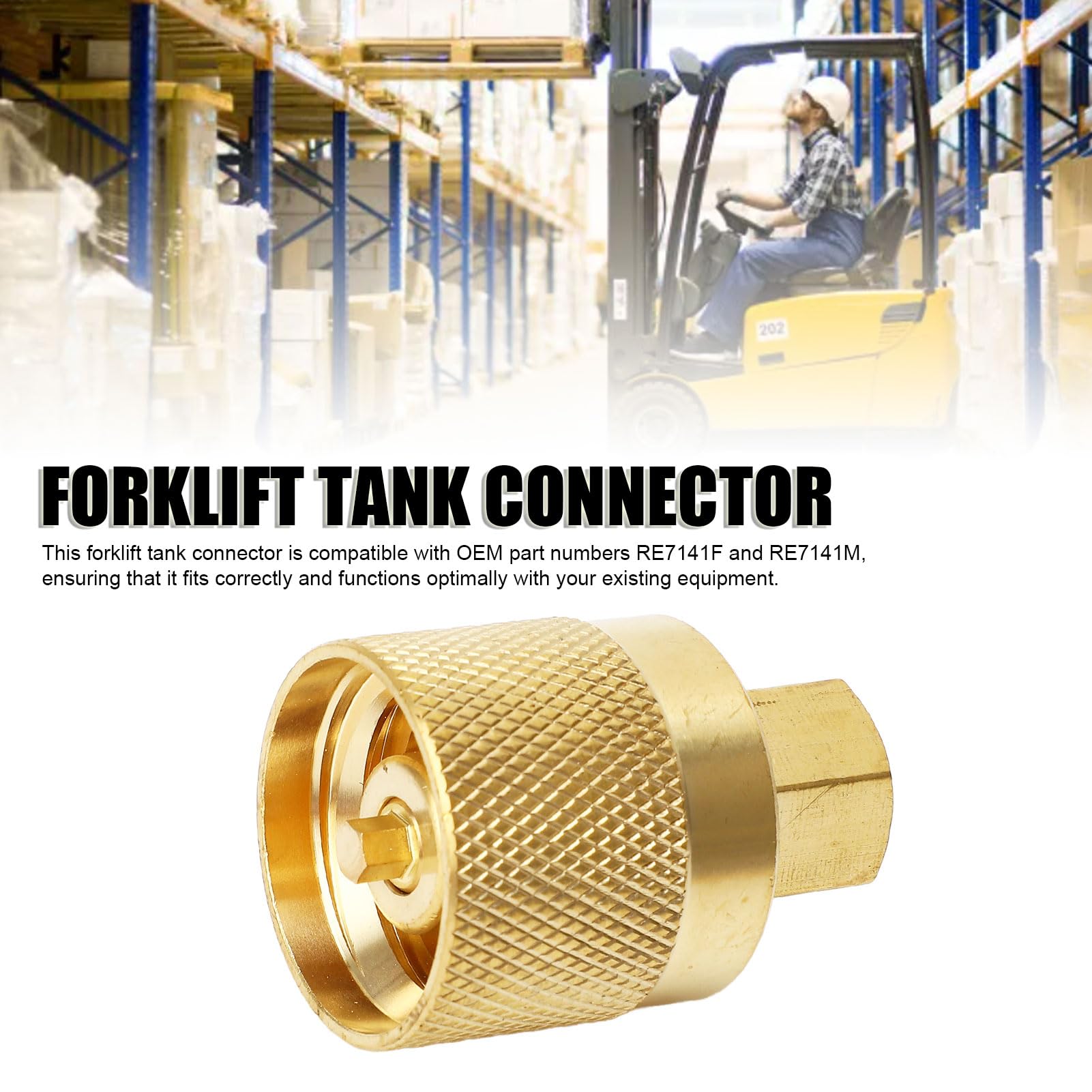 Connecteur de Réservoir de Chariot élévateur en Métal, Adaptateur à Installation Rapide pour Réservoirs 20lb 33.5lb 43.5lb, pour Coupleur Rego 7141F et 7141M