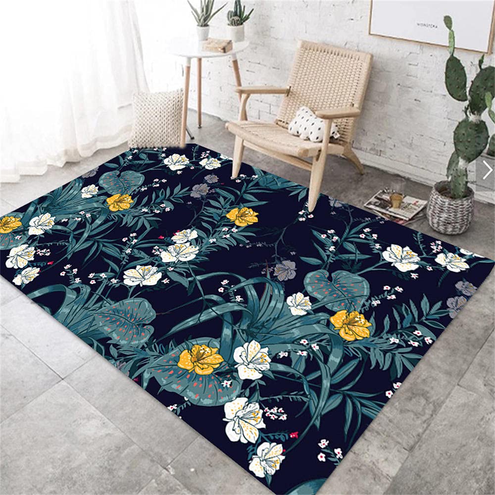 Tapis d'entrée lavable bleu foncé pour protéger durablement vos sols des taches