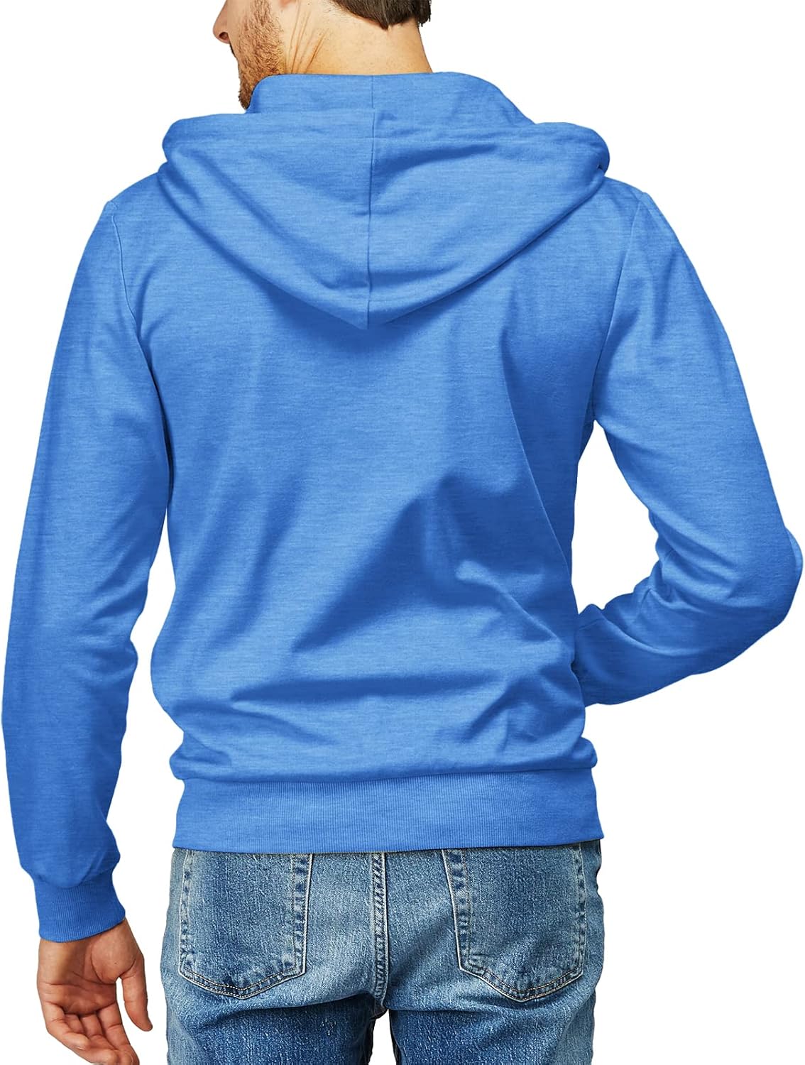 H2H Men's Zip Up Hoodie Lightweight Long Sleeve Basic Slim Fit Cotton SweatShirt with Pocket - Image 4