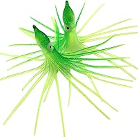 Vista 2 de Hoochie - Faldas de pulpo, señuelos de pesca con aparejos de pesca de plástico suave, faldas de calamar luminosas, señuelos de agua salada/cebo, 1.9