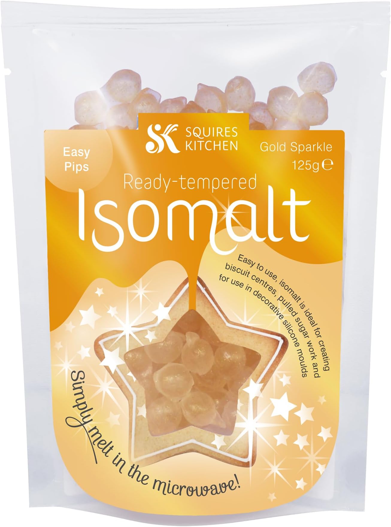 Squires Kitchen Gold Sparkle Tempered Isomalt - 125g
