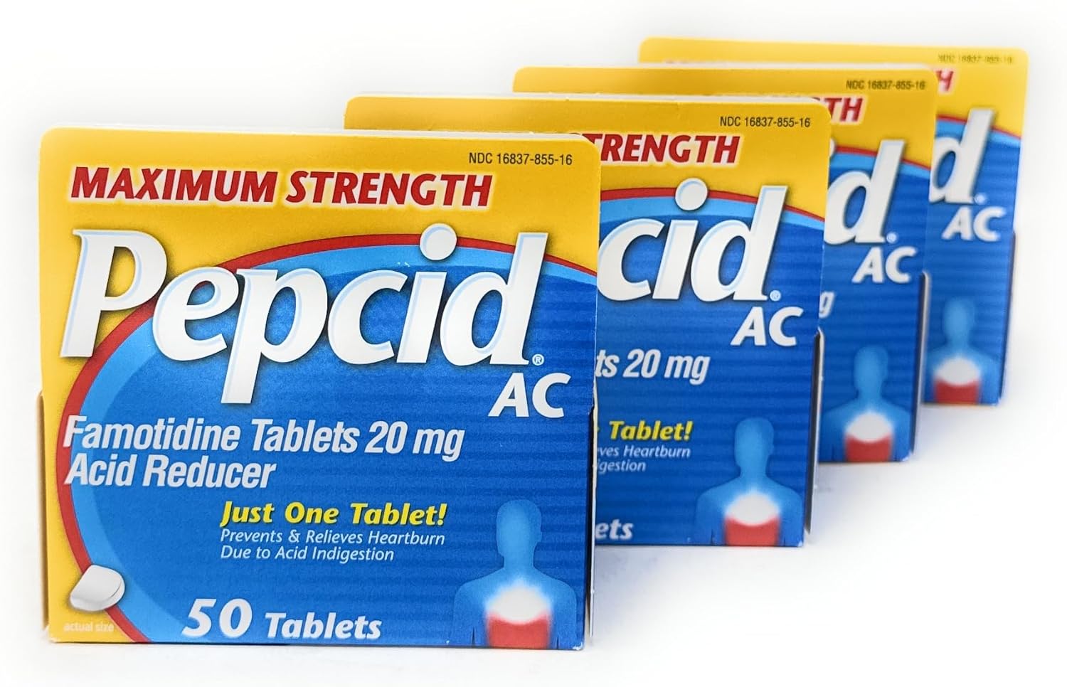 Pepcid AC Tablets Maximum Strength - 50 ct, Pack of 4