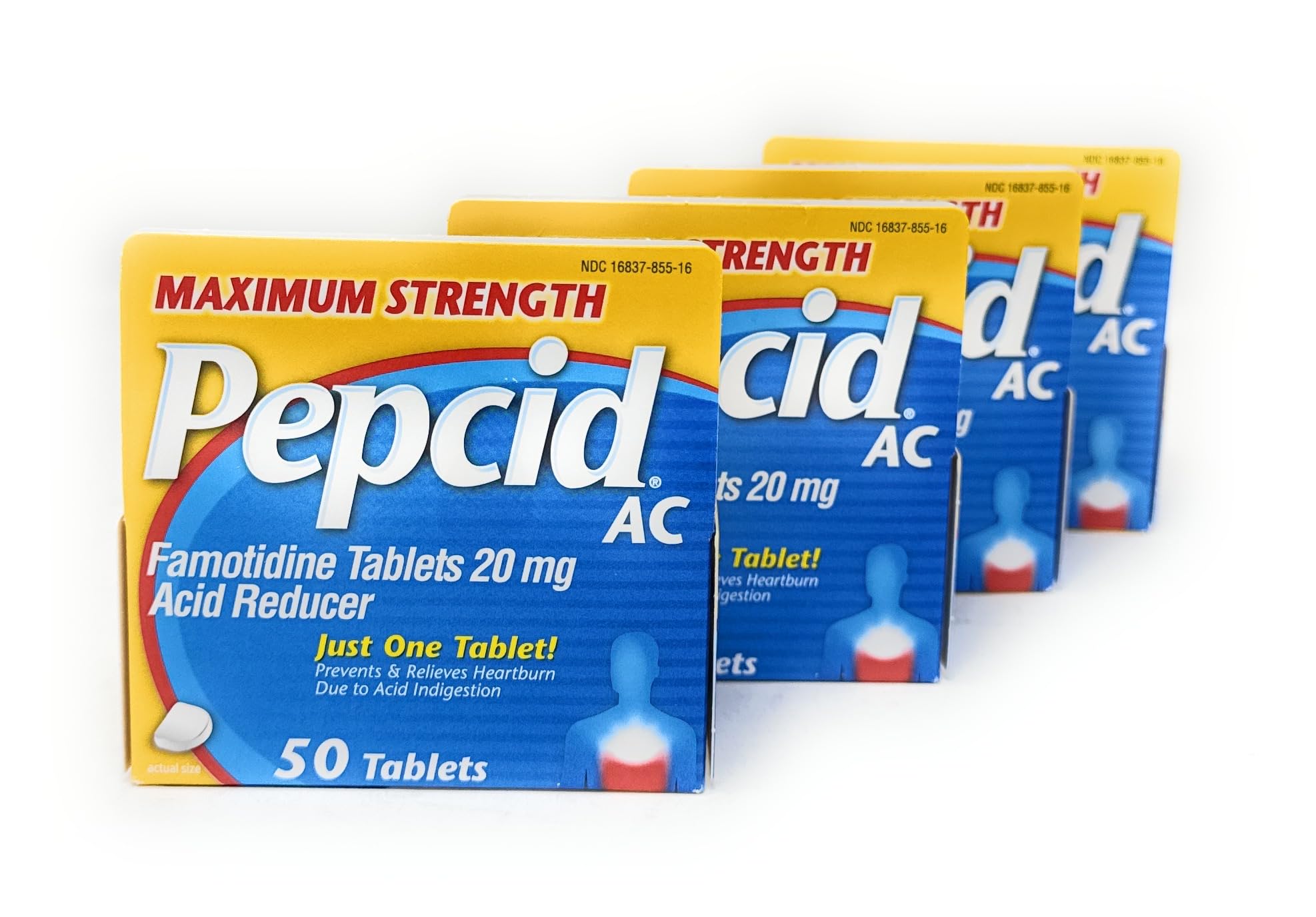 Pepcid AC Tablets Maximum Strength - 50 ct, Pack of 4