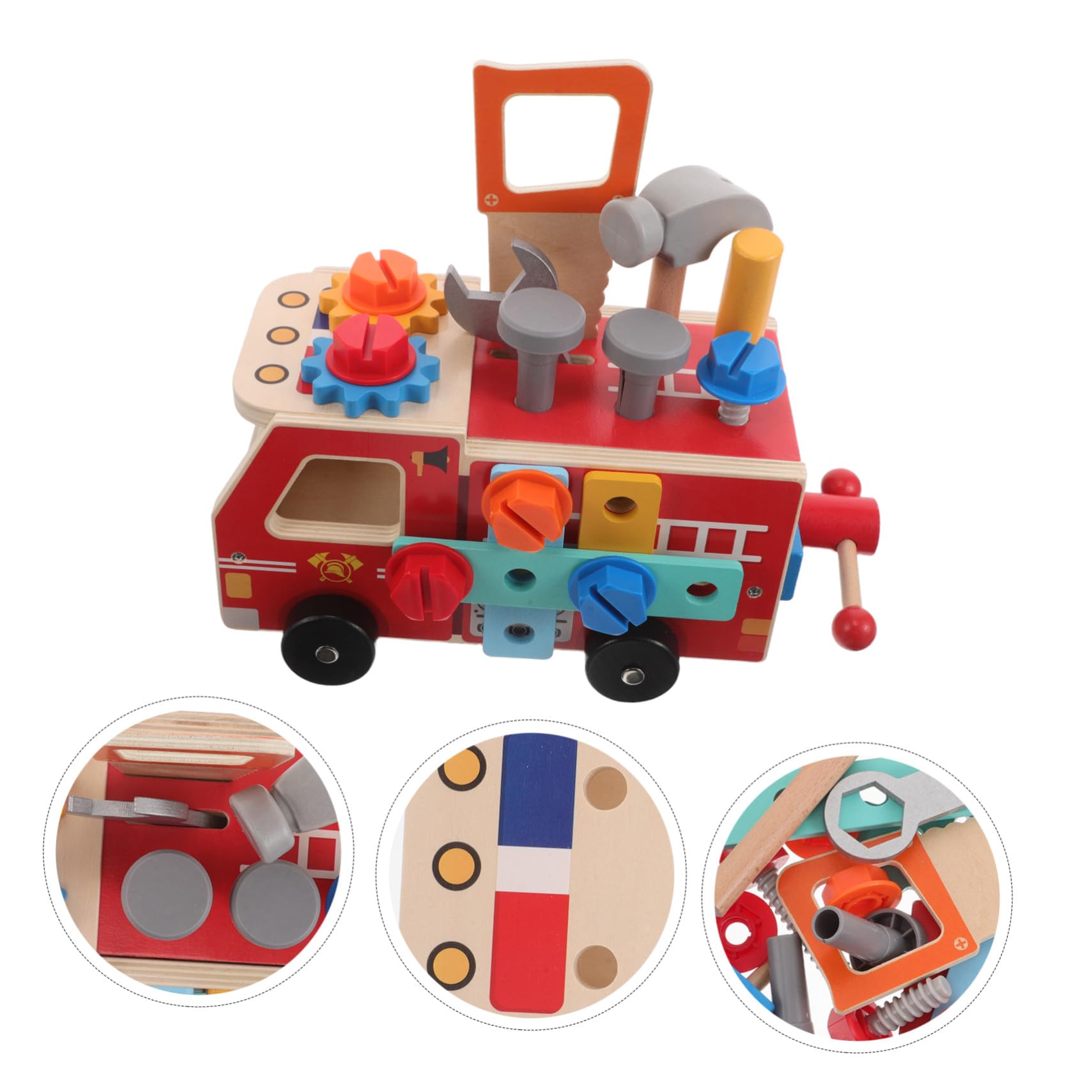 Beaupretty Set di Camion da Costruzione in Legno, Auto Educativa