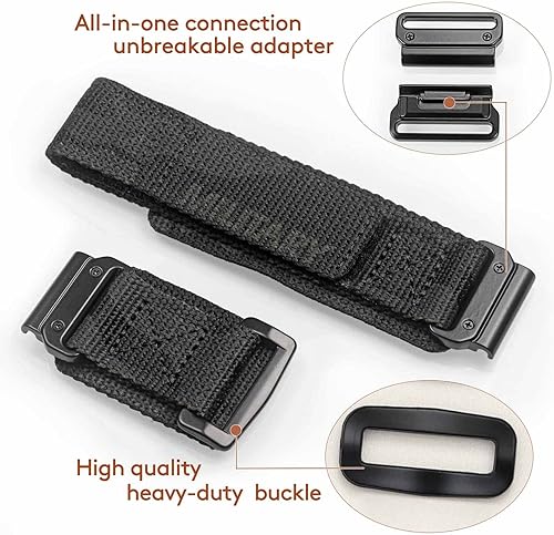 Miniatura 2 de Compatible con Garmin, Correa de reloj, Correa de nailon súper resistente de camuflaje con diseño de bucle tejido, para