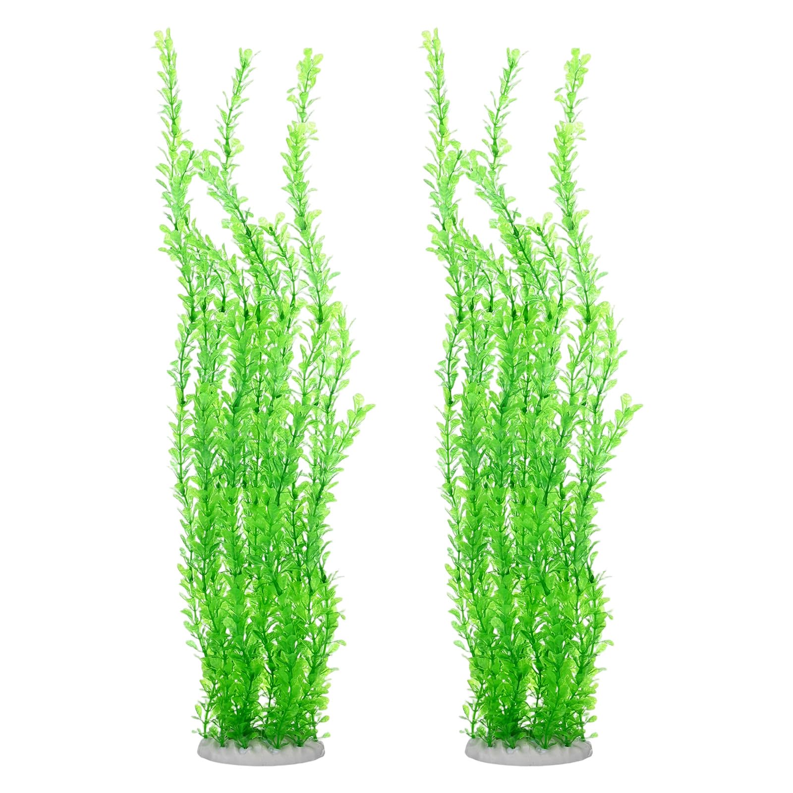 M METERXITY Confezione da 2 piante alte per acquario, 58 cm, in plastica, grandi piante artificiali per acquario/decorazione per acquario, accessori decorativi [stile 4, verde]