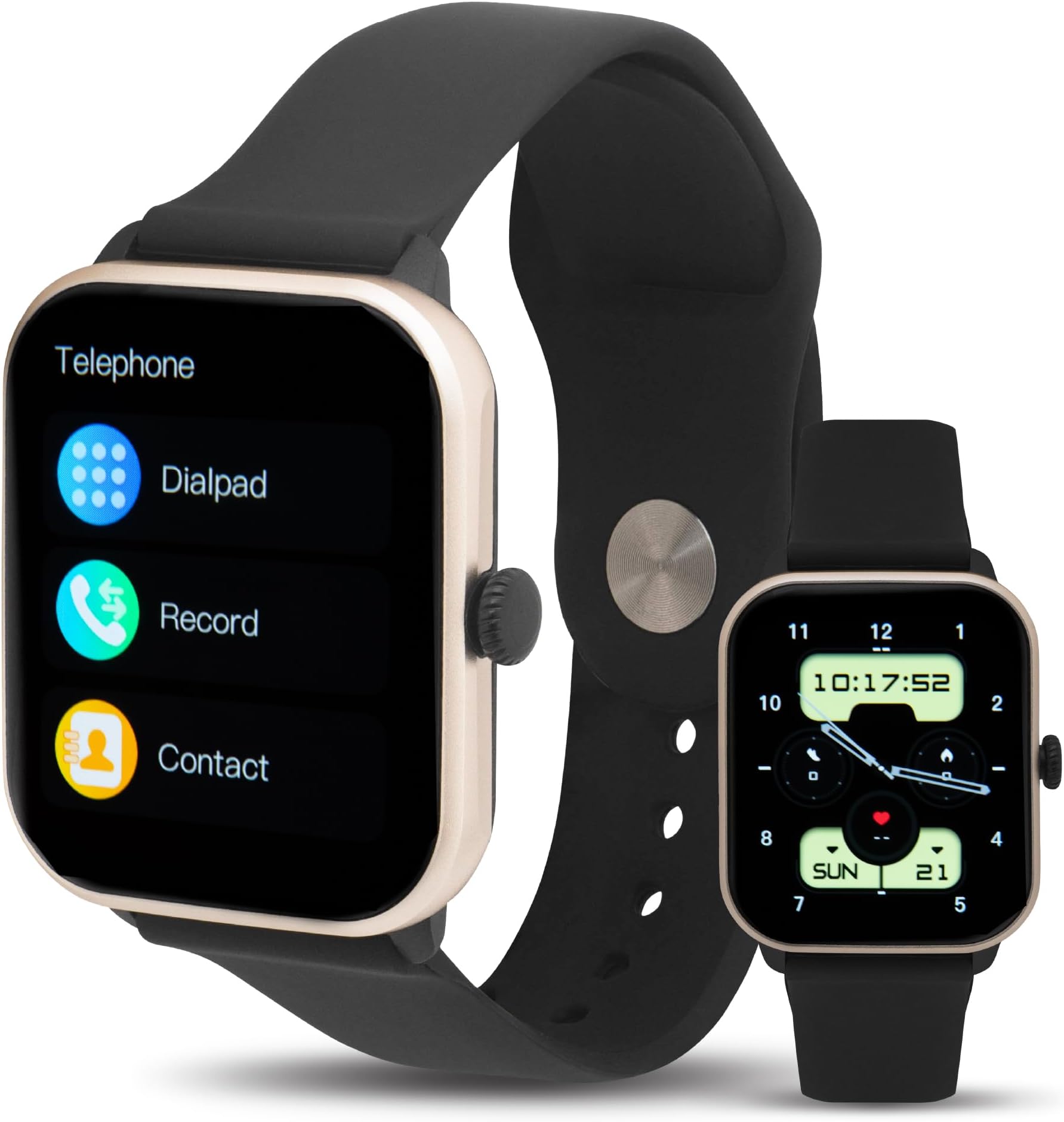 - Smartwatch with Bluetooth Calling, 1.85" AMOLED Display, Fitness & Sleep Tracking, Waterproof Smart Watch for Men & Women, Compatible with iPhone & Android, from Hudson Watch