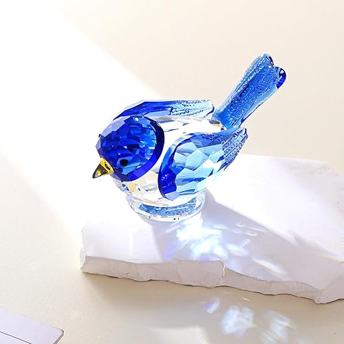 Miniatura 3 de Figuras de pájaro de cristal, adorno de pájaro de cristal, estatua de animales de cristal, figuras coleccionables, decoración de escritorio, regalo