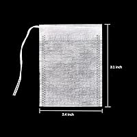 Vista 3 de 100 bolsas de té desechables para té de hojas sueltas, bolsas de filtro de té biodegradables con cordón, bolsas de té vacías de fibra de maíz