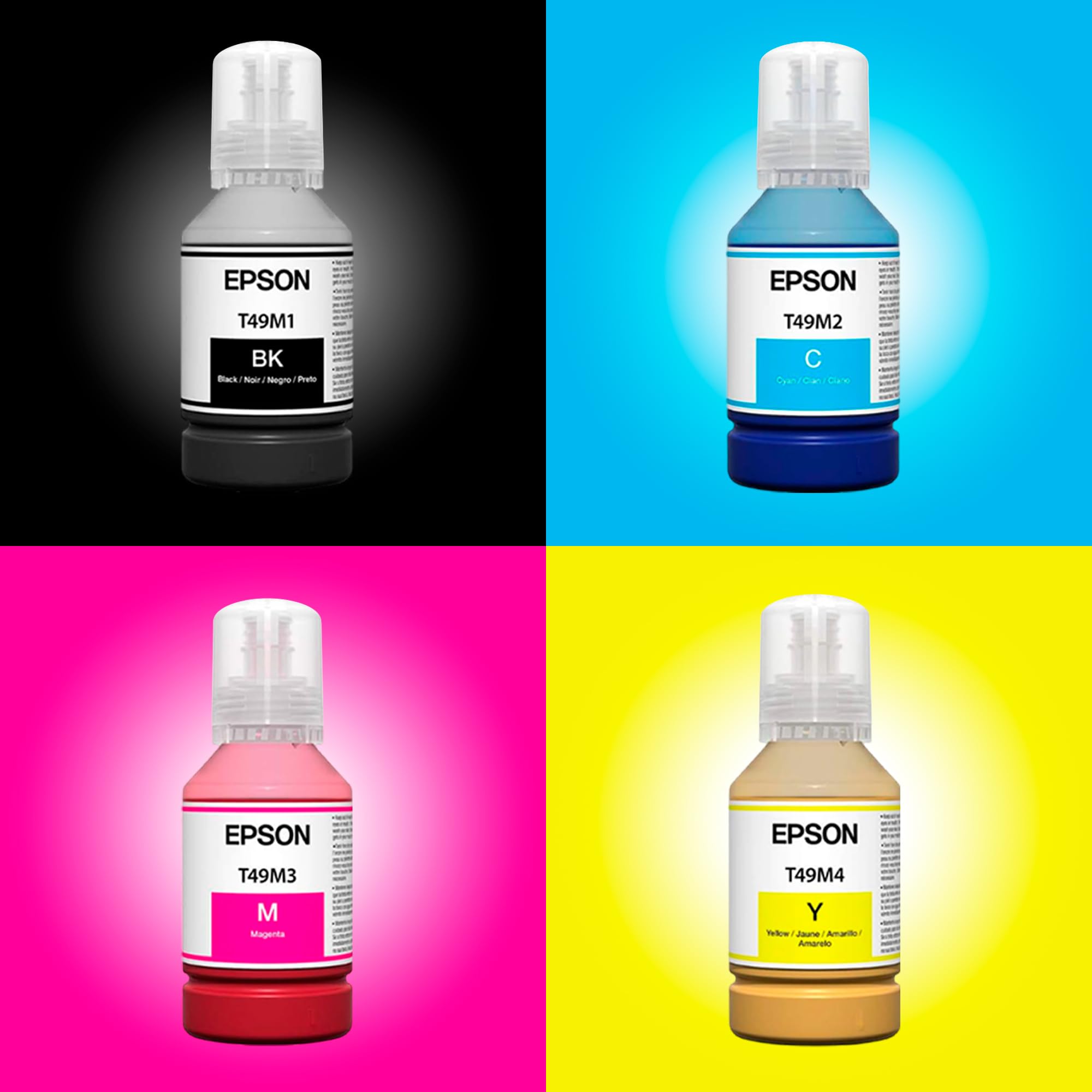 RISOFインク4色セットS-8929 S-8930 S-8931 S-8932 Epson T49M Genuine Dye-Sublimation Ink Bottles – Complete 140ml
