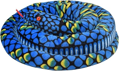 Miniatura 6 de A-cool 113" gigante relleno Boa serpiente suave peluche juguete - azul