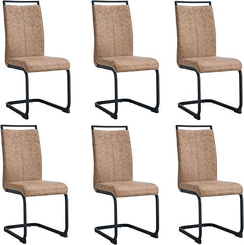 Miniatura 128 de AZmac Juego de 4 sillas de comedor modernas de cuero, sillas de cocina sin brazos, sillas de comedor con asiento acolchado tapizado y patas cromadas