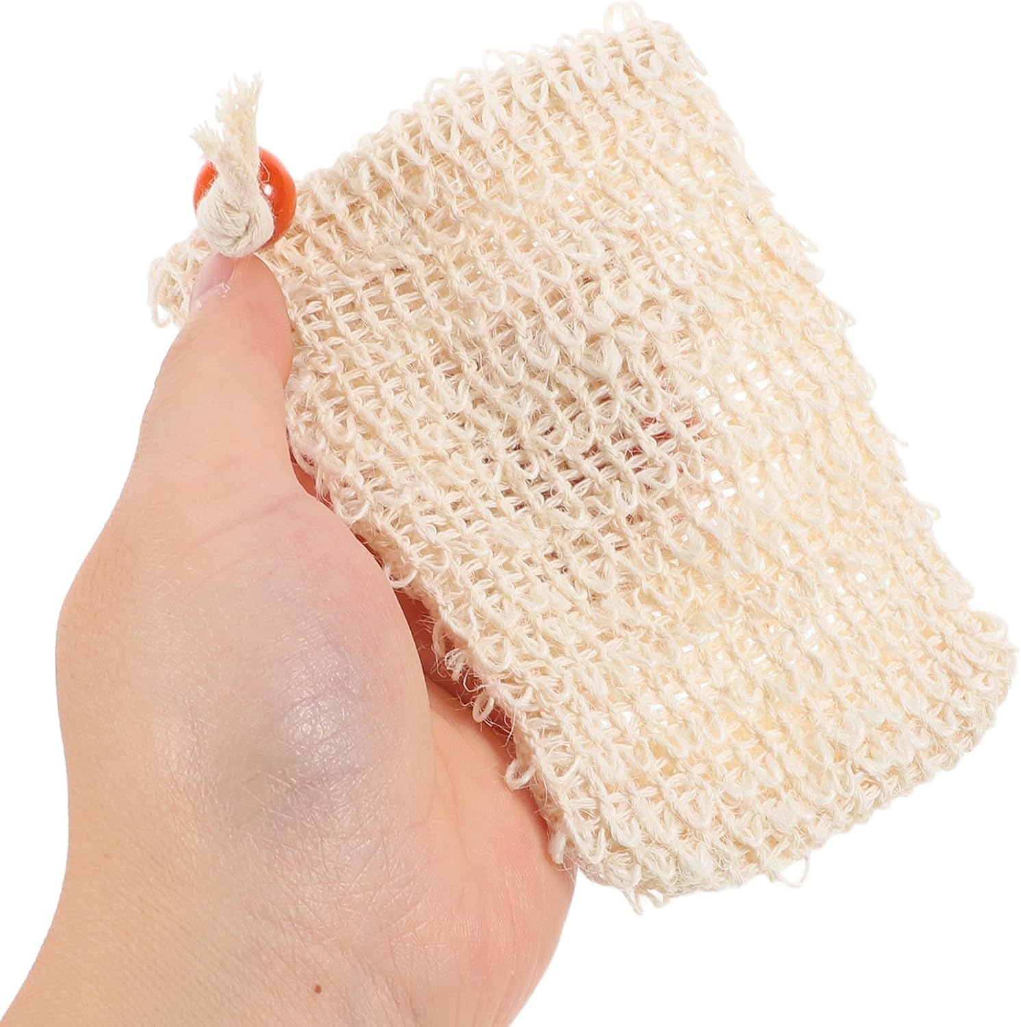 8pcs Cotton Linen Mesh Soap Bag with Drawstring for Shower Use Beige Exfoliating Soap Saver Pouch for Gyms and Bathrooms