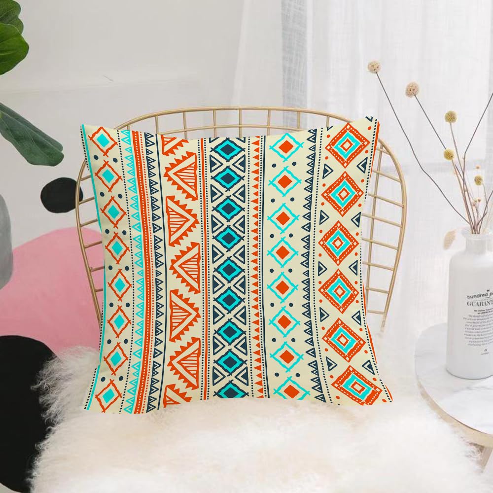Hyosxw Mexican Aztec Pattern With Retro Patterns Dr - A8 Cushion Cover,Throw Pillow Case Home Decorative For Living Room Bedroom Sofa Chair 18X18 Inch,Mexican Aztec Pattern With Retro Patterns Drawn By Hand,Pillowcase 45X45cm