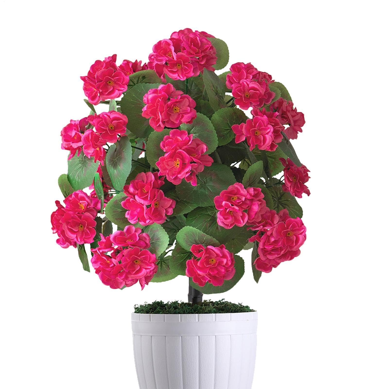 Fleurs décoratives artificielles bégonia anti-UV pour pelouse et extérieur