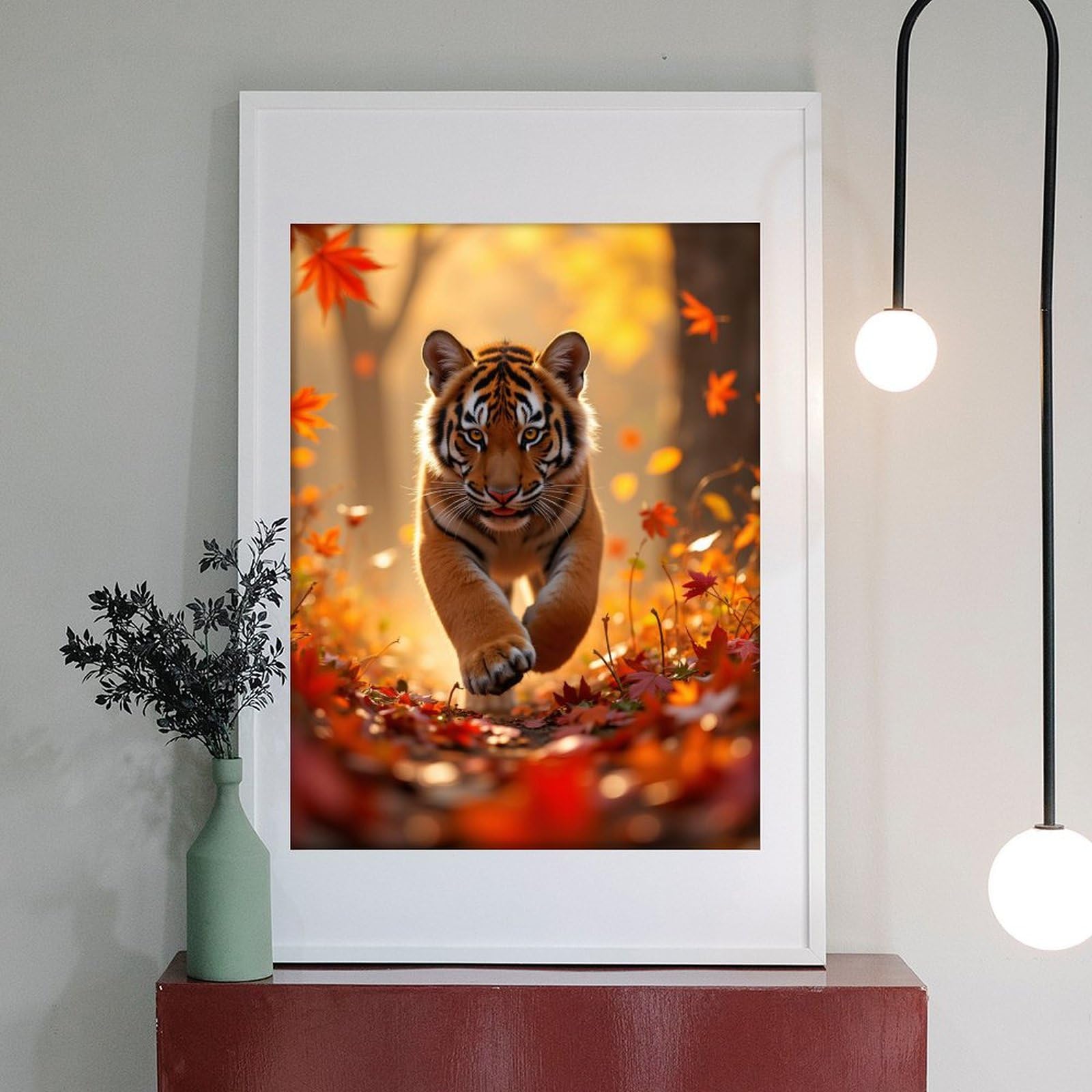 arts-4　e⑥ Amazon.com: Diamond Art Kits for Adults - Tiger Cub Autumn Leaves