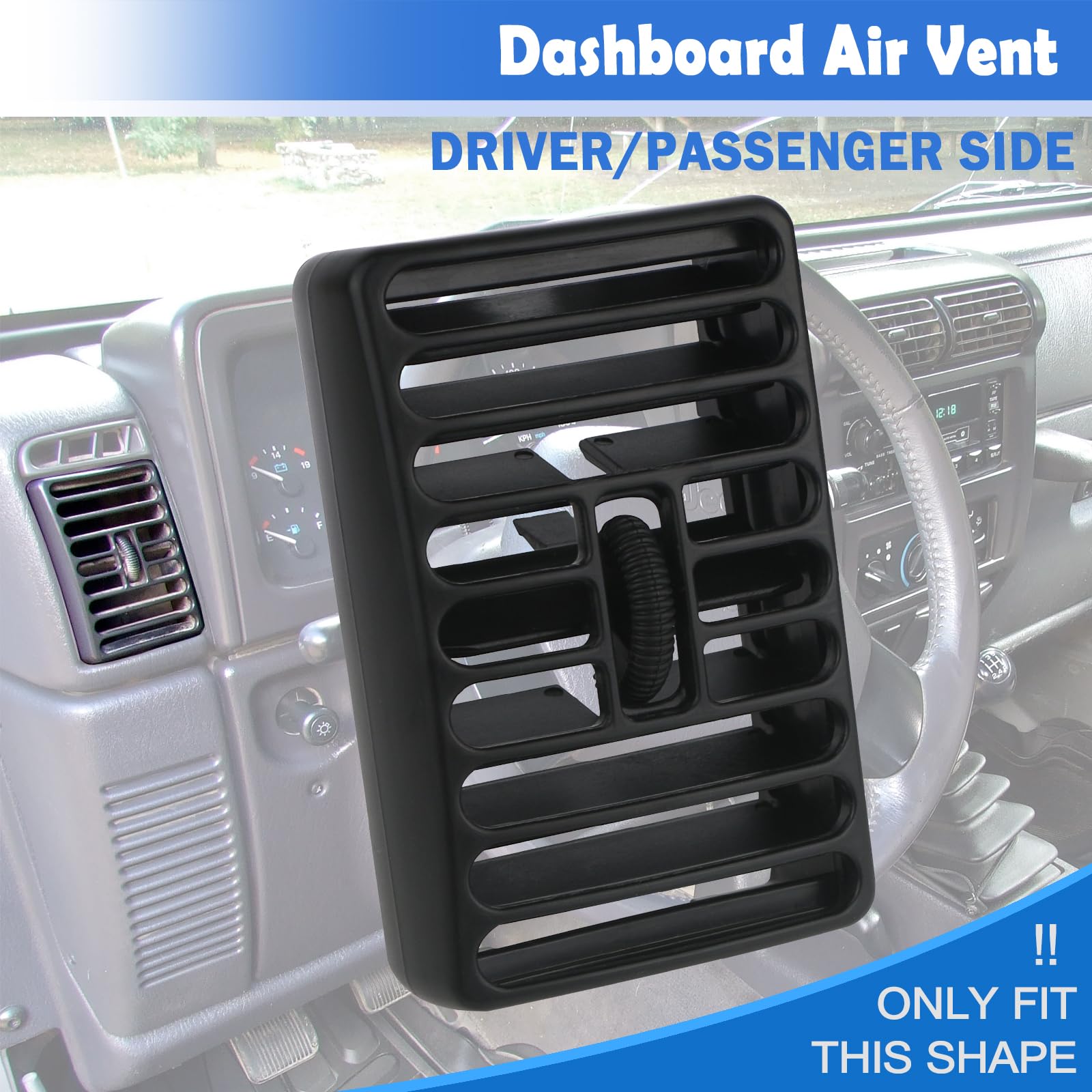 2-Pack Jeep Wrangler TJ/Cherokee Dash Vents (1997-2006) Black