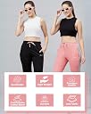 BLINKIN Women Mid Rise Cotton Pajamas Combo, Pack of 2-The Ultimate Relaxed Fit Track Pants , Lower : Ideal for Night Wear & Comfort Wear (combo-905,Black|Pink,Size_M) gallery image