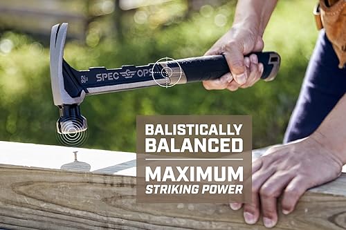 Miniatura 3 de Spec Ops Tools Framing Hammer, 22 oz, Rip Claw, cara lisa, agarre absorbente de golpes, 3% donado a veteranos