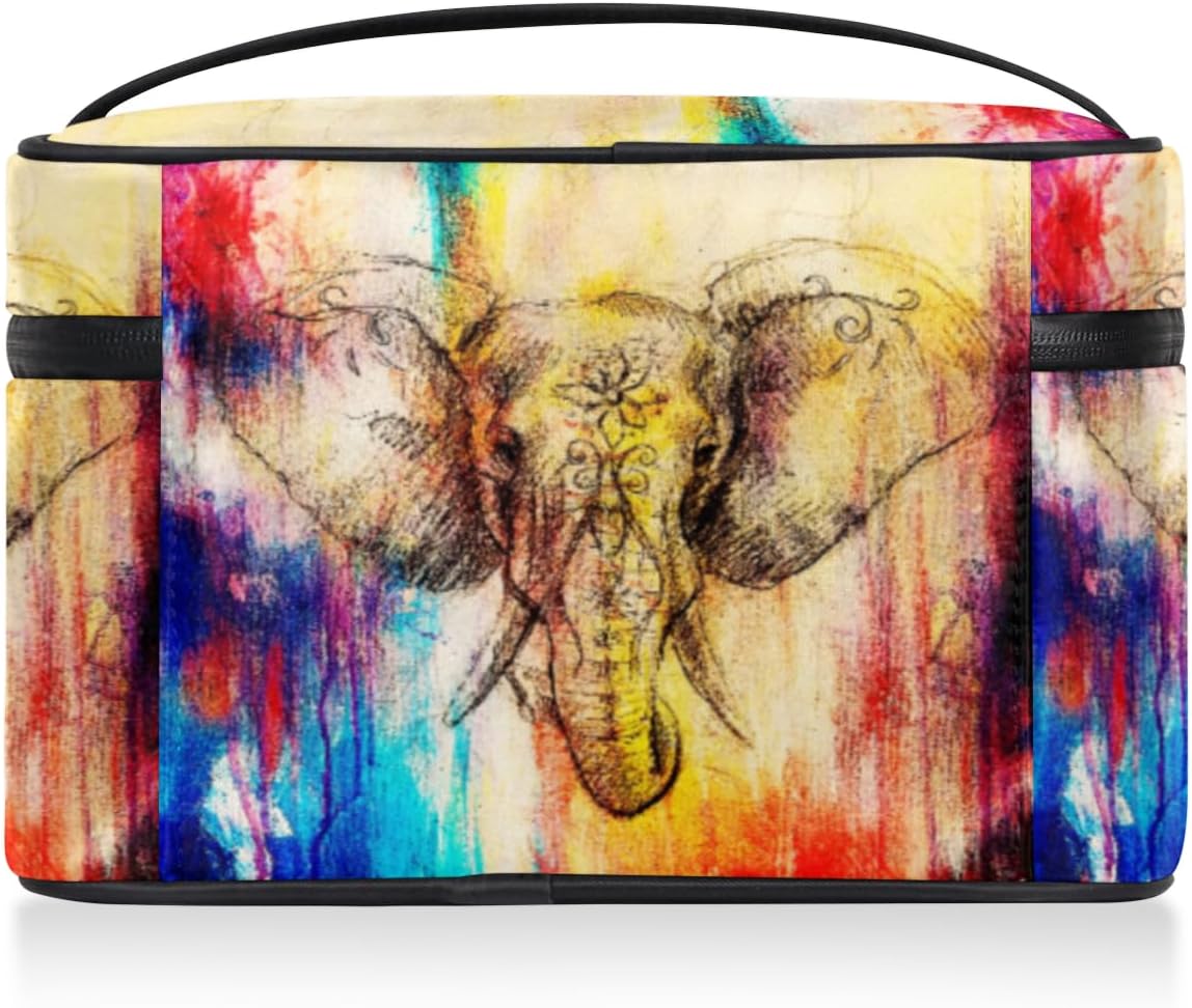 Makeup Bag Large Elephant Toiletry Bag for Women Travel Cosmetic Bag Portable Makeup Bag for Bottles Brushes Lipstick Skin Care