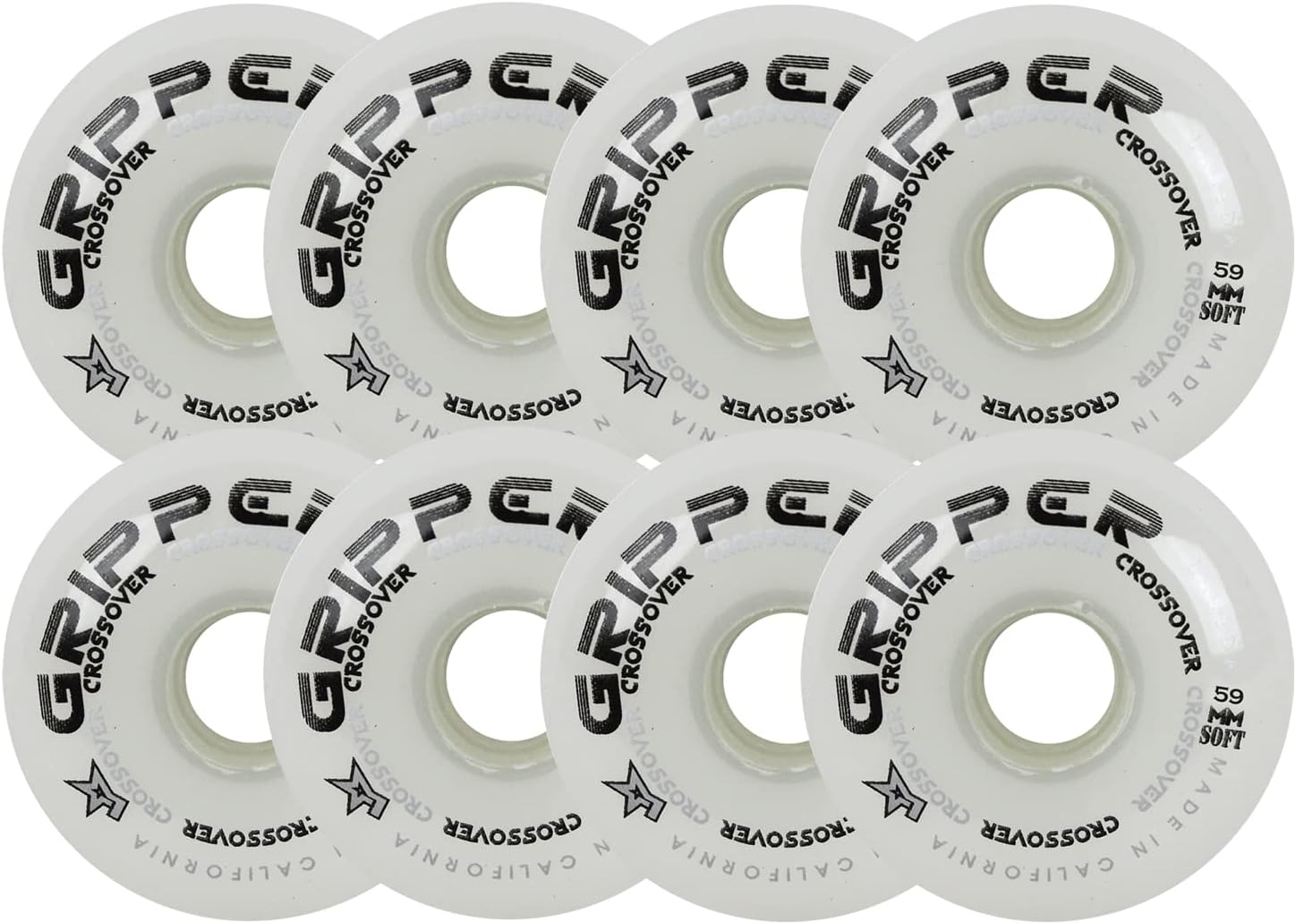 Labeda Roller Hockey Wheels Gripper Crossover Set of 8 - Choose Color/Size