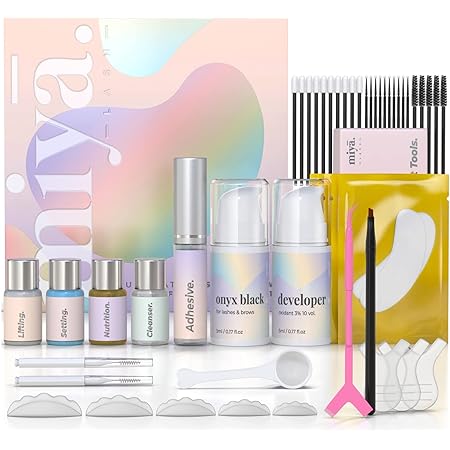 MIYA LASH Lash Lift & Brow Lamination Kit | Fuller, Thicker, Voluminous Eyebrows & Curled Eyelashes | Professional 8 Weeks Result | LVL, Perm, Laminate | Keratin At Home Brow Lift & Lash Lift Kit with All Tools | DIY Lash Perm Kit