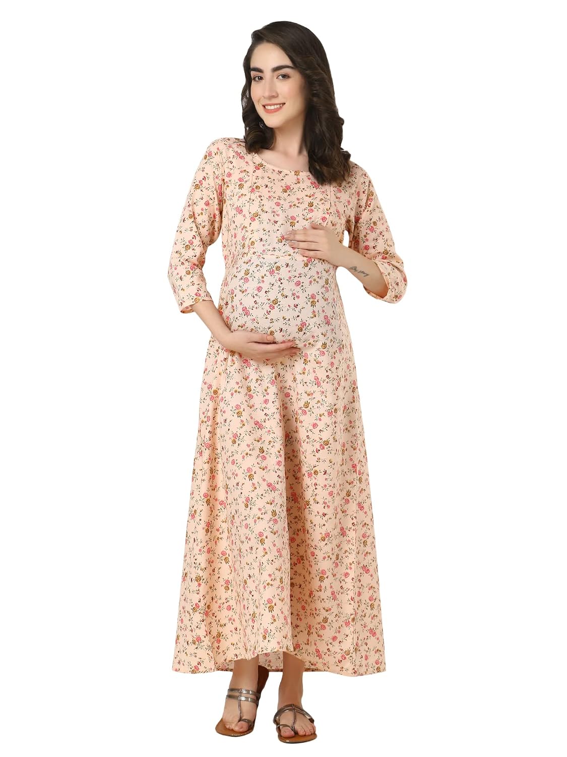 ZUVINO Maternity Dresses for Women || Baby Feeding Dresses with Zipper for Pregnant Women || Plus Size Pregnancy Wear || M...