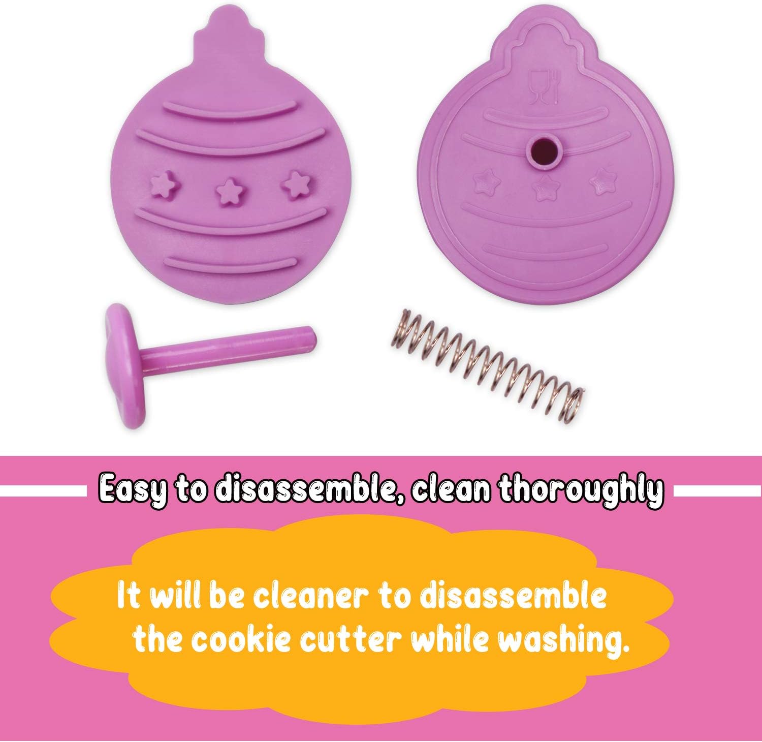 Mini 3D Christmas Cookie Cutters Set, Christmas Holiday Fondant Biscuit Pastry Cookie Cutter Stamp, Xmas Spring-loaded Handle Cutter Shape with Santa, Christmas Tree, Bell, Gingerbread Man (4 PCS) - Image 4