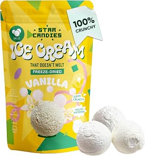 Star Candies Freeze Dried Vanilla Ice Cream Scoops | No Melting Freeze Dried Candy | Crunchy & Delicious Camping Food | Premium Astronaut Ice Cream loved by Kids and Adults | (2.5 oz)